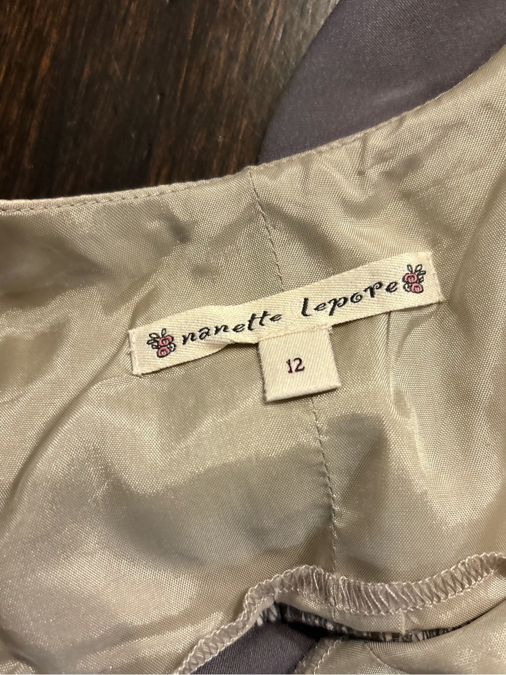 Vintage Nanette Lepore Gray Draped Tie-Front Blouse - Picture 8 of 8
